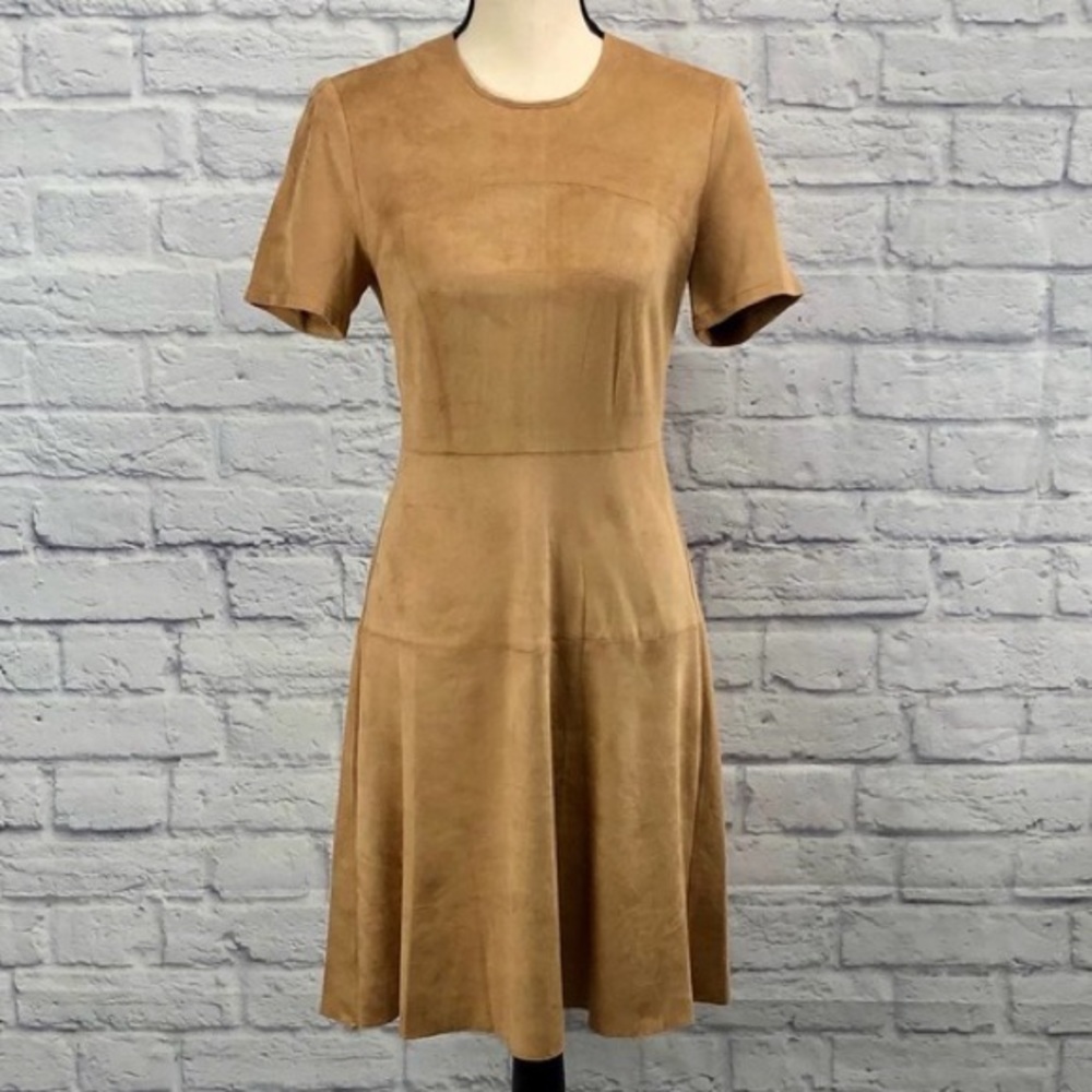 🆕(wot) Catherine Malandrino | Faux Suede Fit and Flare Dress